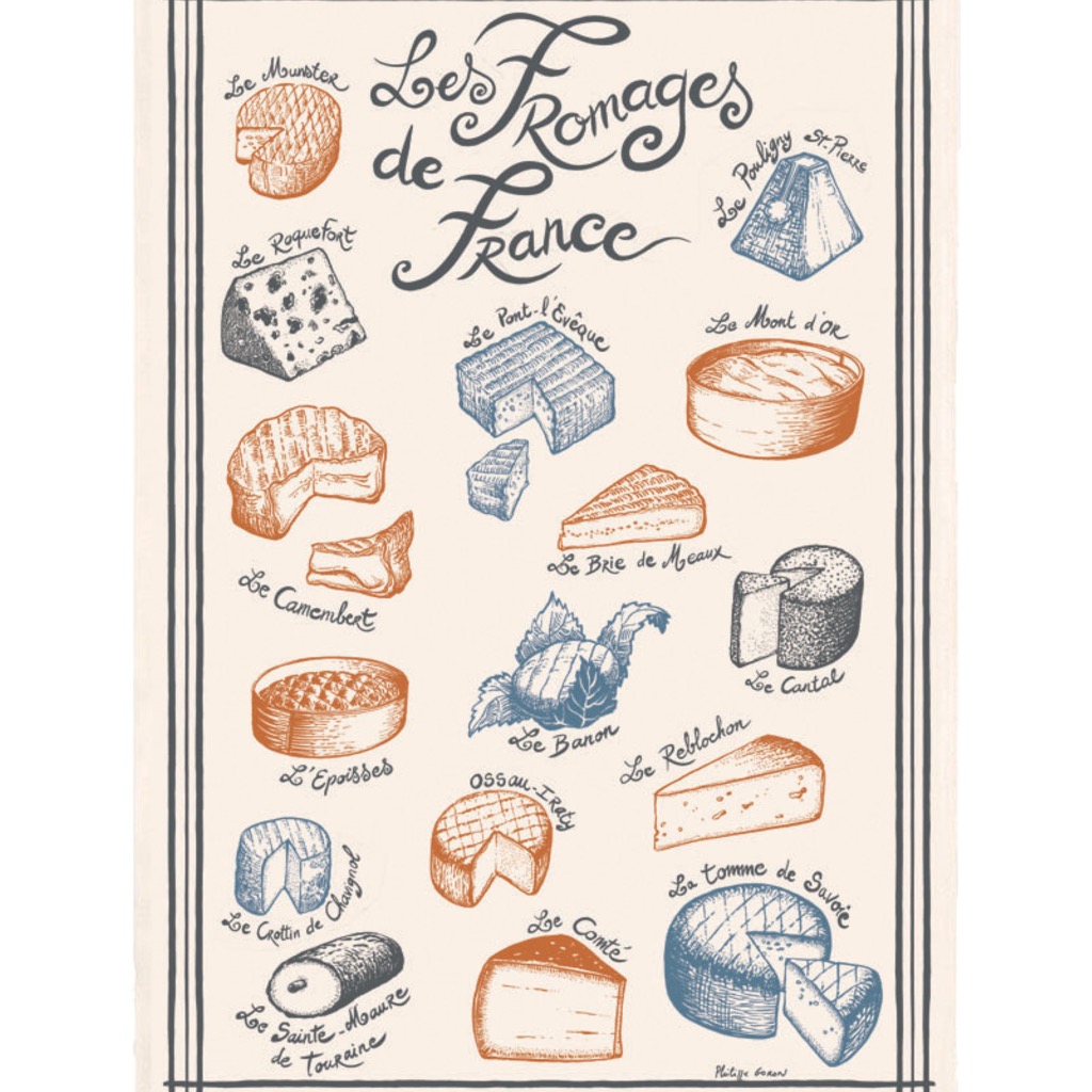 法國風情掛巾 起司圖 Les Fromages de France 廚房擦拭巾:圖片 2