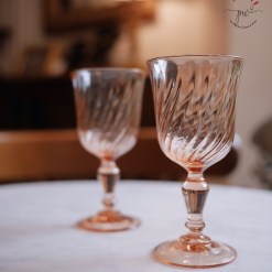 Luminarc Arcoroc Rosaline Vintage 粉紅螺旋紋水晶杯 No.10